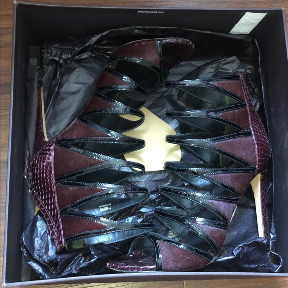 Brian Atwood burgundy heels